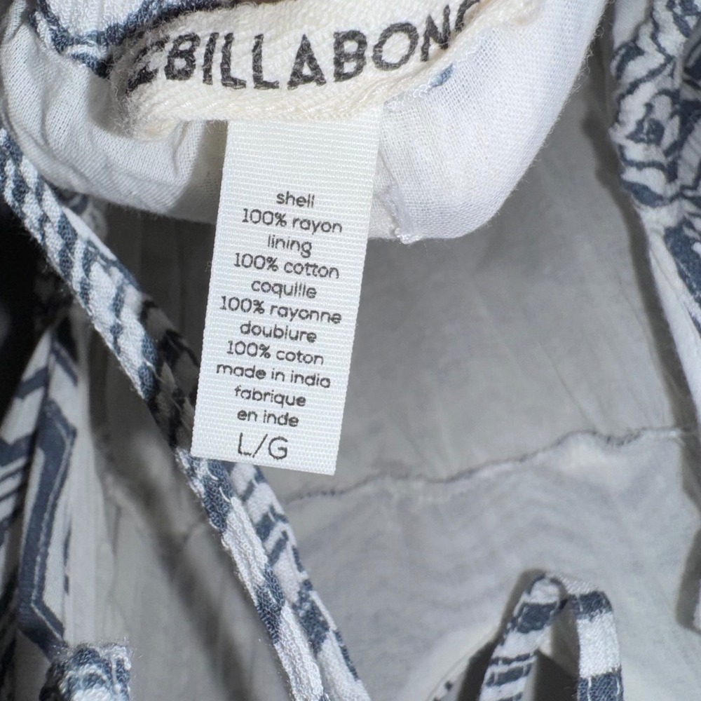 Billabong Sun Lovin Slate Blue Chevron Maxi Dress Empire Waist Spaghetti Strap L - Picture 6 of 16